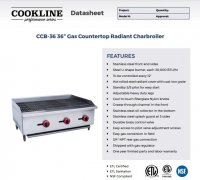 Cookline CCB-36 36" Gas Countertop Radiant Charbroiler - Image 2