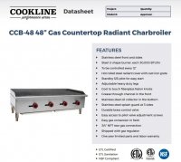 Cookline CCB-48 48" Gas Countertop Radiant Charbroiler - Image 2