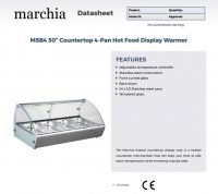 Marchia MSB4 30" Countertop Hot Food Display Warmer - 4 Pans - Image 2