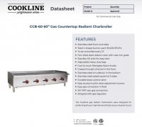 Cookline CCB-60 60" Gas Countertop Radiant Charbroiler - Image 2