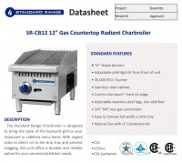 Standard Range SR-CB12-M 12" Gas Countertop Radiant Charbroiler - 35,000 BTU - Image 2