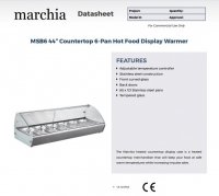 Marchia MSB6 44" Countertop Hot Food Display Warmer - 6 Pans - Image 2
