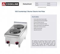 Cookline GS2 Countertop 2 Burner Electric Hot Plate - 5200W - Image 2