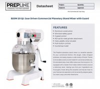 Prepline Equipment B20M 20 Qt. Gear Driven Commercial Planetary Stand Mixer - Image 2