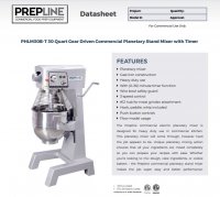 Prepline SS PHLM30B-T 30 Quart Gear Driven Commercial Planetary Stand Mixer with Timer - Image 2