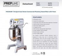 Prepline SS PHLM40B-T 40 Qt. Heavy Duty Gear Driven Planetary Mixer with Timer - Image 2