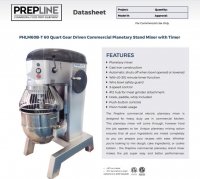 Prepline SS PHLM60B-T 60 Quart Gear Driven Commercial Planetary Stand Mixer with Timer - Image 2