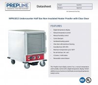 Prepline MPN1812 Undercounter Half Size Non-Insulated Heater Proofer with Clear Door - 120V - Image 2