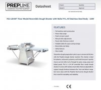 Prepline FSS-120 Stainless Steel Reversible 120v Floor Model Dough Sheeter - Image 2