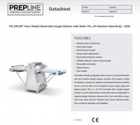 Prepline FSS-220 Stainless Steel Reversible 220v Floor Model Dough Sheeter - Image 2