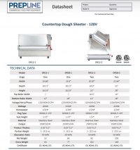 Prepline DR12-1 12" One Stage Countertop Dough Sheeter - 120V - Image 2