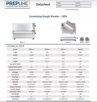 Prepline DR18-1 18" One Stage Countertop Dough Sheeter - 120V - Image 2