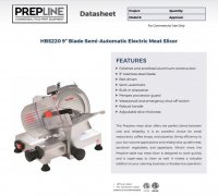 Prepline HBS220 9" Blade Commercial Electric Meat Slicer - Image 2