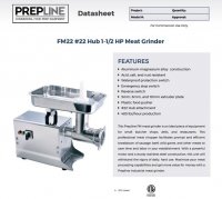 Prepline FM22 #22 1-1/2 HP Meat Grinder - Image 2