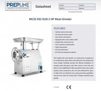Prepline MC32 #32 HUB 2 HP 661 lb. Meat Grinder - Image 2