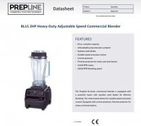 Prepline BL15 Drink Machine 2HP Heavy-Duty 64oz Adjustable Speed Commercial Blender - 110V - Image 2