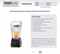 Prepline BL20-Q Quiet Top 64oz Commercial Blender 2HP with Sound Cover - 110V - Image 2