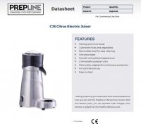 Prepline CJ5 Citrus Juicer - 180W - Image 2