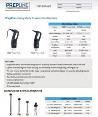 Prepline PIB500-20 20" Variable Speed Immersion Blender - 120V, 500W - Image 2