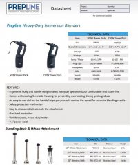 Prepline PIB750-12 12" Variable Speed Immersion Blender - 120V, 750W - Image 2