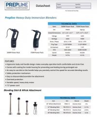 Prepline PIB750-20 20" Variable Speed Immersion Blender - 120V, 750W - Image 2