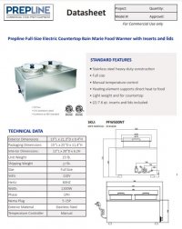 Prepline PFW500NT Full-Size Electric Countertop Food/Soup Warmer with 2 Inserts and 2 Lids - 110V, 1200W - Image 2