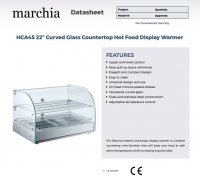 Marchia HCA45 22" Curved Glass Countertop Hot Food Warmer Display Case - Image 2