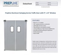 Prepline 30" x 84" Single Aluminum Swinging Service Traffic Door with 9" x 14" Window - Image 2