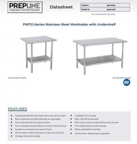 Prepline PWTG-1436 14"D x 36"L Stainless Steel Worktable with Undershelf - Image 2