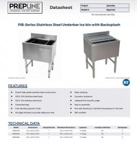 Prepline PIB182408 24" Stainless Steel Underbar Ice bin with 3" Backsplash - Image 2