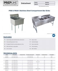 Prepline 4 Bowl Underbar Hand Sink with Faucet - 72" x 18" - Image 2