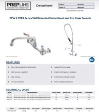 Prepline PFW-8-12 Wall Mounted 12" Swing Spout Sink Faucet - Image 2