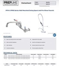 Prepline PPRS-12 Wall-mounted Pre-rinse Assembly with 12" Swing Spout - Image 2