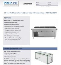 Prepline 60" Four Well Electric Hot Food Steam Table with Enclosed Base and Sliding Doors - 208/240V, 3000W - Image 2