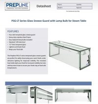 Prepline 74" Glass Sneeze Guard with Lamp Bulb for Steam Table - Image 2
