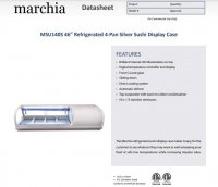 Marchia MSU140S 46" Refrigerated Round Curved Sushi Display Case - Silver - Image 2