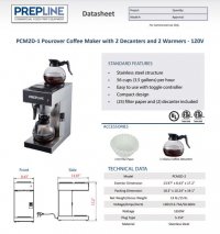 Prepline PCM2D-1 Pourover Coffee Maker with 2 Decanters and Warmers - 120V - Image 2