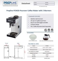 Prepline PCM2D Pourover Coffee Maker with 2 Warmers - 120V - Image 2