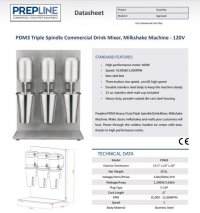 Prepline PDM3 Triple Spindle Commercial Drink Mixer, Milkshake Machine - 120V - Image 2