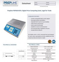 Prepline PSPS40 40 lb. Digital Price Computing Scale, Legal for Trade - Image 2