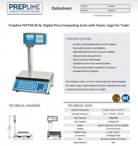 Prepline PSPT40 40 lb. Digital Price Computing Scale with Tower, Legal for Trade - Image 2