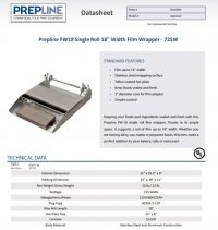 Prepline FW18 Single Roll 18" Width Film Wrapper - 725W - Image 2