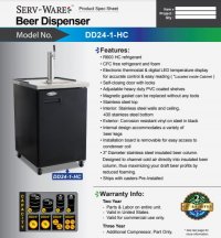 Serv-Ware 24 inch Beer Dispenser  DD24-1-HC 1 TOWER | 7.2 cu. ft. - Image 2