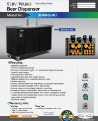 Serv-Ware 49 inch Beer Dispenser DD49-2-HC 2 Tower | 10.45 cu. ft. - Image 3