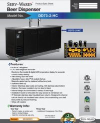 Serv-Ware 73 inch Beer Dispenser DD73-2-HC 2 Tower | 17.26 cu. ft. - Image 2