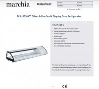 Marchia MSU160S 60" Refrigerated 6-Pan Sushi Display Case, Silver - Image 2
