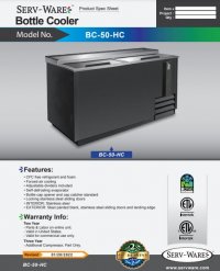 Serv-Ware 50 inch Bottle Cooler BC-50-HC 49 in. Unit | 13.5 cu. ft. - Image 4
