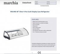 Marchia MSU40S 45" Refrigerated 4-Pan Sushi Display Case, Silver - Image 2
