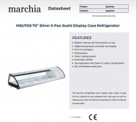 Marchia MSU70S 70" Refrigerated Sushi Display Case, Silver - Image 2