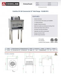 Cookline SP-1W Commercial 13" Wok Range - 95,000 BTU - Image 2